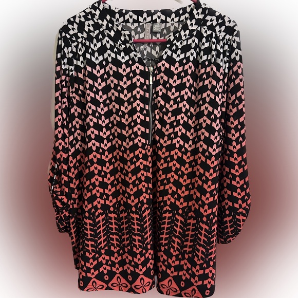 WTB4. NWOT Mixed Print Blouse | 1X - Picture 1 of 9